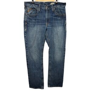 Ariat M4 Low Rise Boot Cut Medium Wash Jeans Cowboy Work 38 x 36 READ